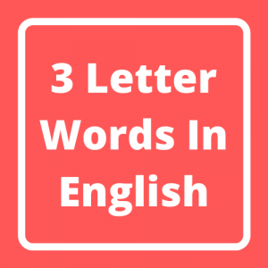 3 Letter Words In English