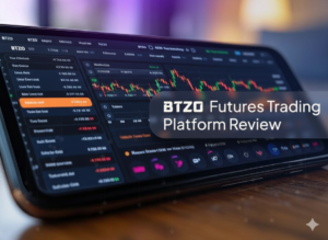 BTZO Futures trading platform interface with live chart and order panel