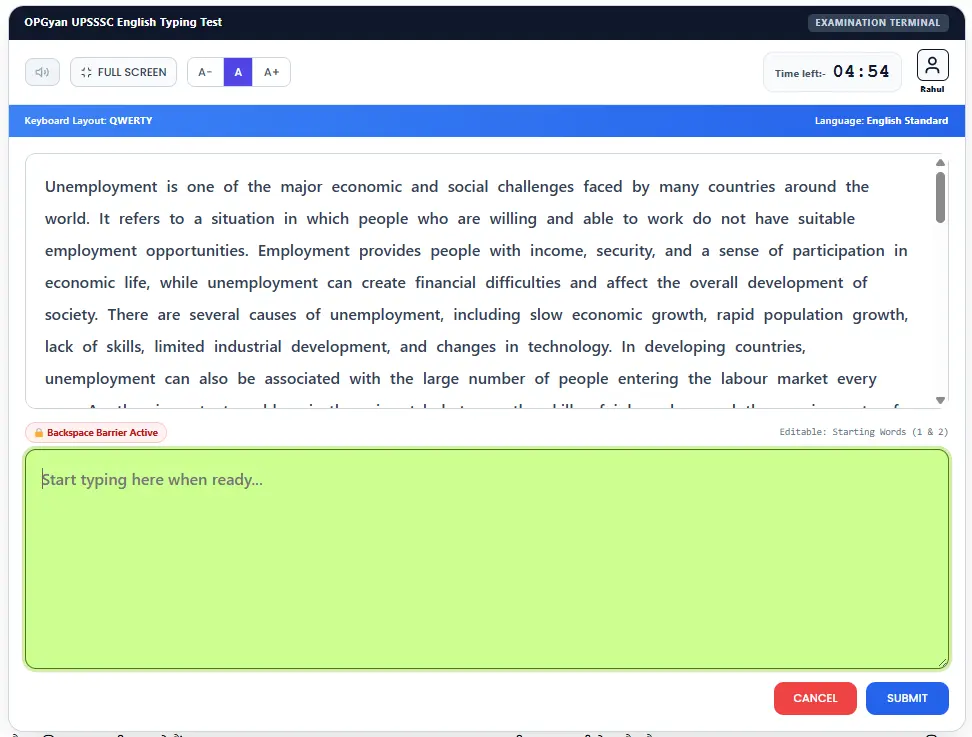UPSSSC Junior Assistant Typing Test: Free Hindi & English Typing Software UPSSSC Junior Assistant Typing Test 1